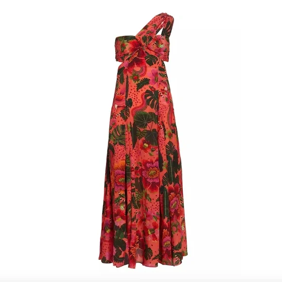 chinese dress ladies Off-White Bloom Garden Maxi Dress  FARM Rio